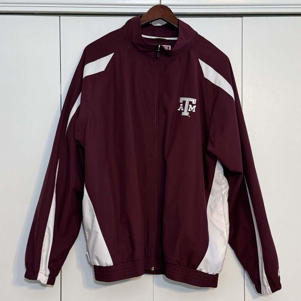 Vtg Russell Athletic Mens Jacket Aggies XLarge Track Windbreaker Texas A&M